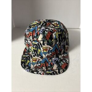 DC Comics Hat Cap Snap Back All Over Print Blue Red Wonder‎ Woman One Size